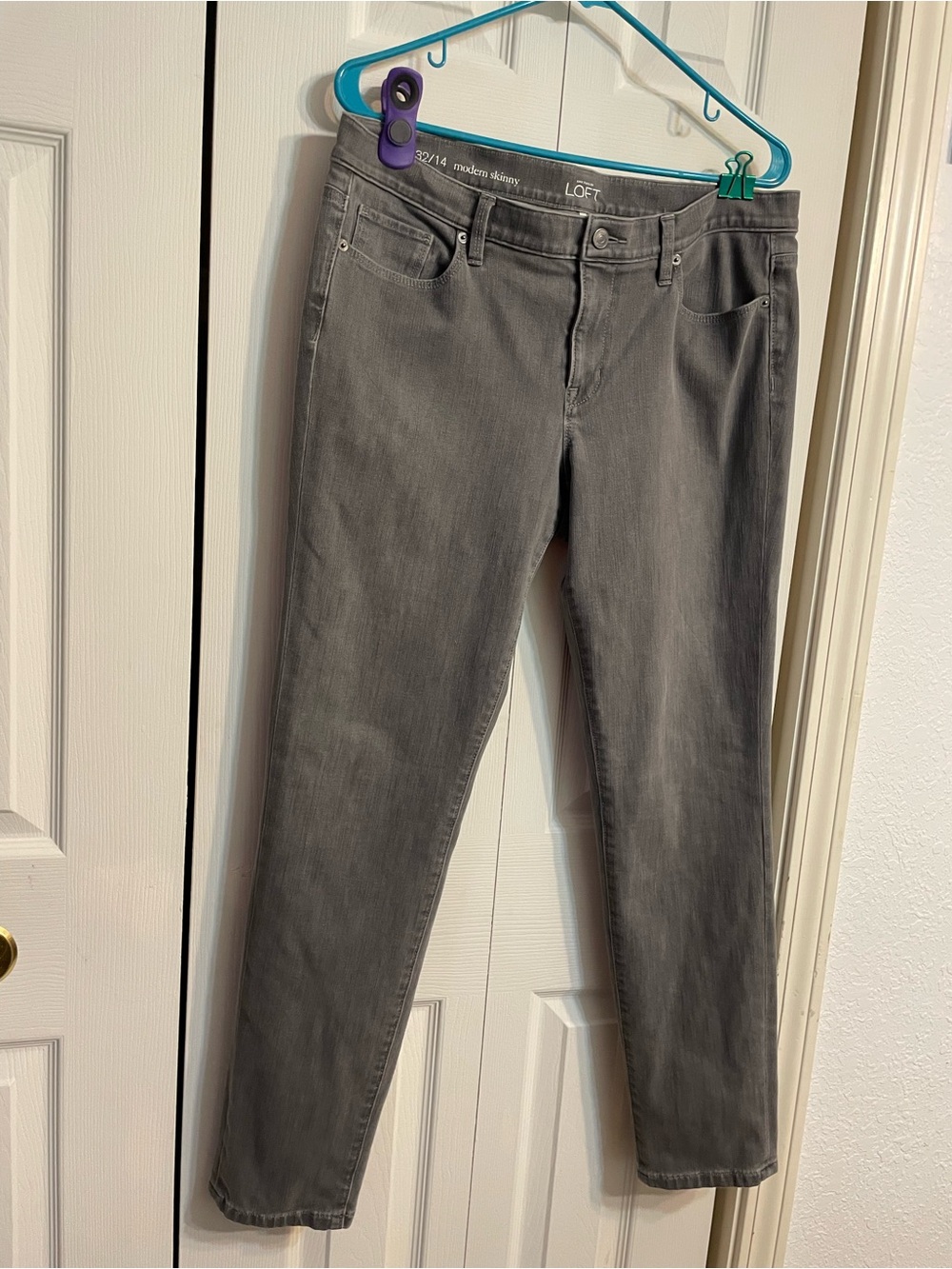 Ann Taylor Gray Straight-Leg Jeans